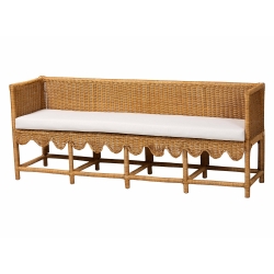 bali & pari Serenay Natural Rattan Dining Bench, 77"